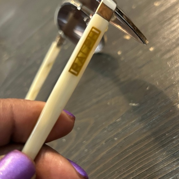 Ralph Lauren Gold Aviator Sunglasses with Brown Lens. Nose guard is missing - Picture 6 of 7